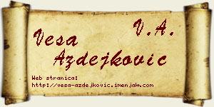 Vesa Azdejković vizit kartica